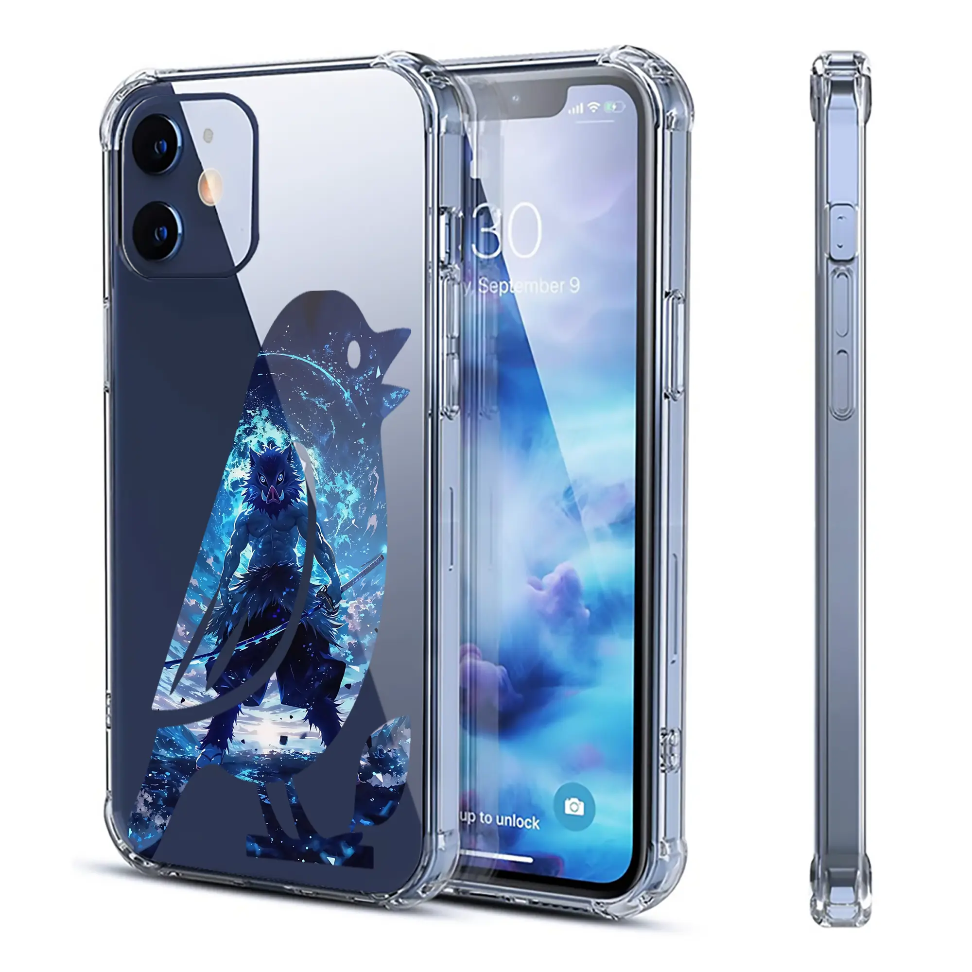 鬼滅の刃 グッズ,嘴平 伊之助 - IPhone 12シリーズ対応 ・ 透明スマホケース ・ クリアソフトケース ・ TPU素材 ・ 耐衝撃 ・ 高密着 ・ 防汚 防指紋 ・ 簡単着脱